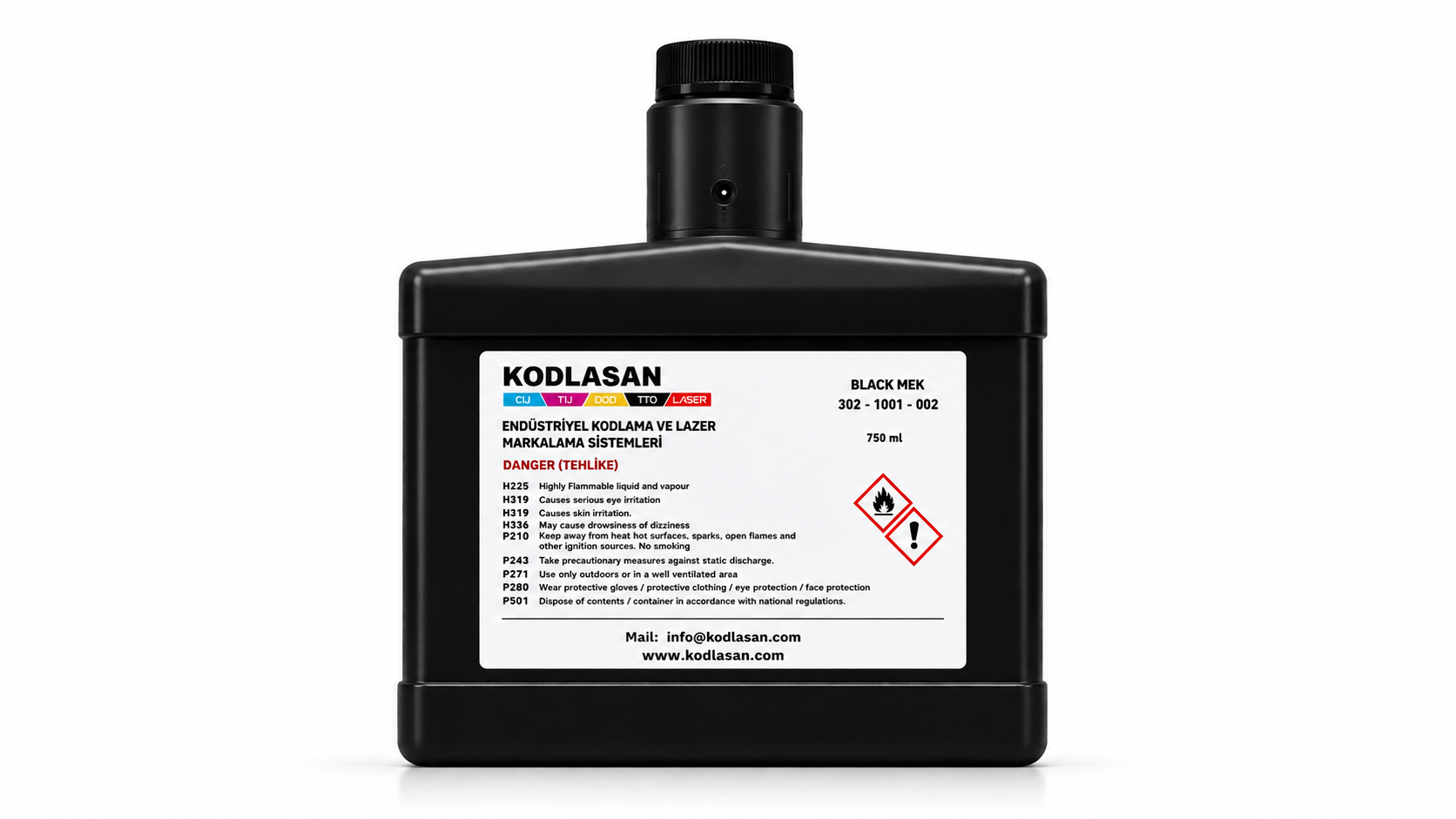Citronix İnk 302 1001 002 Black MEK Mürekkep 750 ml | Inkjet Mürekkep | Kodlasan